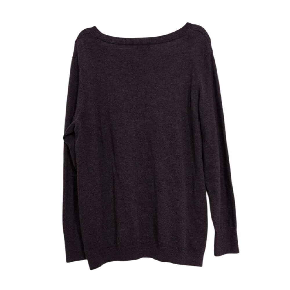 Talbots Cable Knit Sweater Womens Petite Size 2X Purple Cotton Wool Pullover - Picture 5 of 5